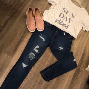 High Waisted Ripped Jeans
